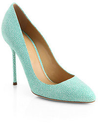 Sergio Rossi Chi Chi Crackled Leather Pumps