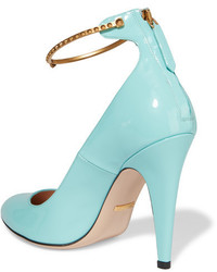 Gucci Patent Leather Pumps Turquoise