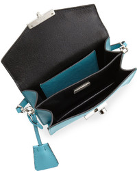 Prada Saffiano Mini Sound Bag Turquoise