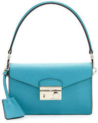 Prada Saffiano Mini Sound Bag Turquoise