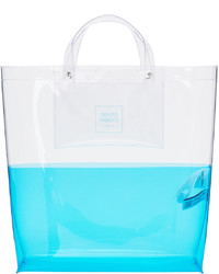 Opening Ceremony Transparent Blue Large Colorblock Shopping Tote