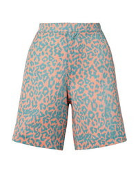 Double Rainbouu Leopard Print Poplin Shorts