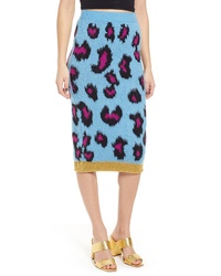 Topshop Leopard Jacquard Pencil Skirt