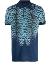 Roberto Cavalli Leopard Print Cotton Polo Shirt