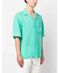 120% Lino Spread Collar Linen Shirt