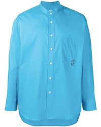 Solid Homme Mandarin Collar Button Up Shirt