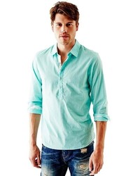 GUESS Rustic Long Sleeve Popover Shirt