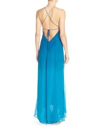 Charlie Jade Ombre Maxi Dress With Highlow Hem Size X Small Blue