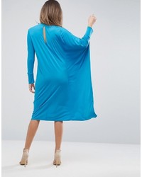 Asos Oversized Midi Dress With Asymmetric Batwing Sleeve