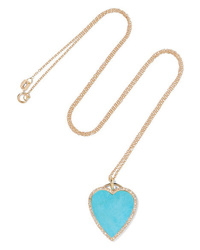 Jennifer Meyer 18 Karat Gold Turquoise And Diamond Necklace