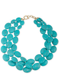 Lauren Ralph Lauren Gold Tone Blue Stone Multi Layer Collar Necklace
