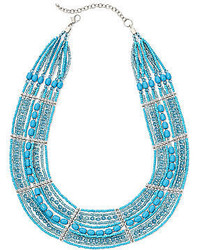 jcpenney Mixit Mixit Aqua Seed Bead Collar Necklace