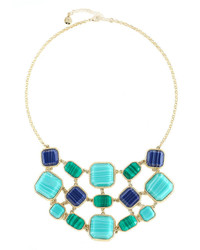 Monet Jewelry Monet Gold Tone Blue Green Stone Bib Necklace