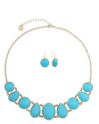 Monet Jewelry Monet Jewelry 2 Pc Blue Goldtone Casual Collar Necklace Set