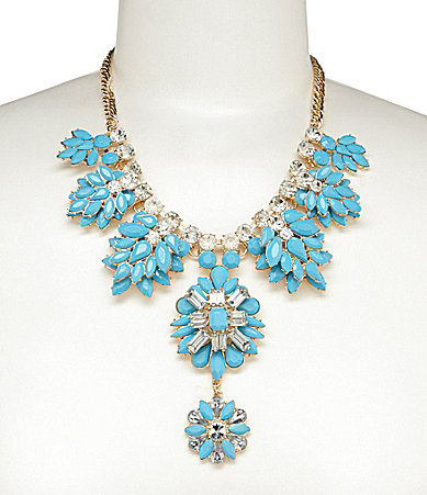 Natasha Crystal And Stone Cluster Statet Necklace, $48 | Dillard's ...