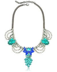Rada' Rad Aqua Green And Blue Crystals Necklace