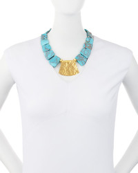 Devon Leigh Turquoise Station Collar Necklace