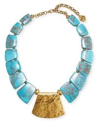 Devon Leigh Turquoise Station Collar Necklace