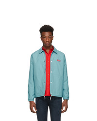Aquamarine Nylon Shirt Jacket