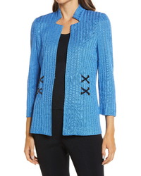 Ming Wang Side Laced Sweater Jacket
