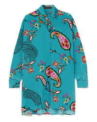 Aquamarine Paisley Silk Dress Shirt