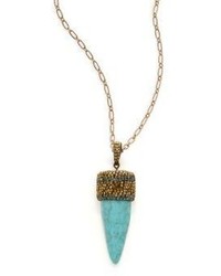 Cara Beaded Horn Tooth Pendant Necklace