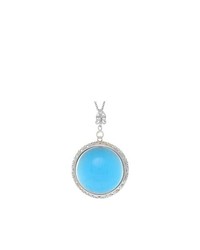 Finejewelers Sterling Silver Blue Round Simulated Cats Eye Ladies Pendant