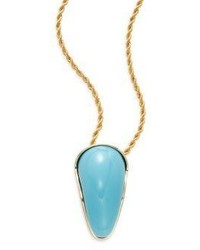 Kenneth Jay Lane Kjl Turquoise Pendant Necklace