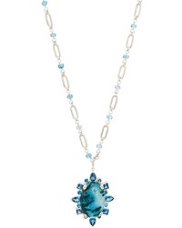 Stephen Dweck One Of A Kind Mixed Blue Gemstone Pendant Necklace