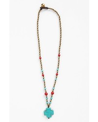Panacea Turquoise Cross Pendant Necklace Turquoise Red