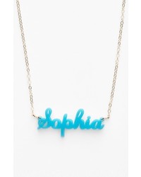 Moon and Lola Script Font Personalized Nameplate Pendant Necklace