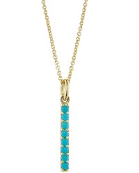 Jennifer Meyer Turquoise Long Bar Pendant Necklace Yellow Gold