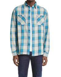 Double RL Matlock Plaid Flannel Button Up Shirt In Bluegrey At Nordstrom