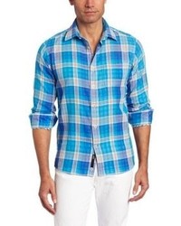 Marvin Benson Long Sleeve 1 Pocket Pattern Woven Shirt