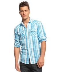 INC International Concepts Long Sleeve Plaid Shirt