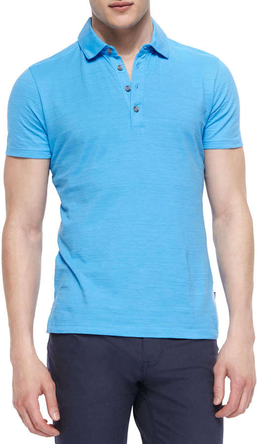 Buitengewoon aardbeving Eigen Hugo Boss Boss Slub Knit Short Sleeve Polo Shirt Light Blue, $95 | Neiman  Marcus | Lookastic