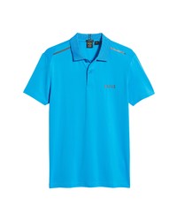 BOSS Paddytech Solid Stretch Polo Shirt In Open Blue At Nordstrom