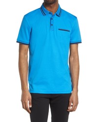 BOSS Parlay Tipped Pocket Polo In Open Blue At Nordstrom