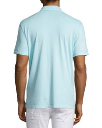 James Perse Short Sleeve Jersey Polo Shirt Aqua