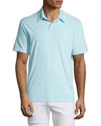 James Perse Short Sleeve Jersey Polo Shirt Aqua