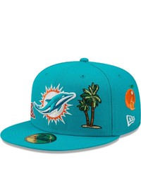 New Era Aqua Miami Dolphins Team Local 59fifty Fitted Hat