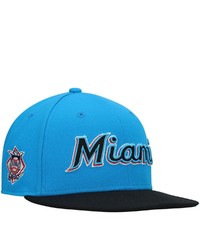 FANATICS Branded Aquablack Miami Marlins Iconic Multi Patch Fitted Hat At Nordstrom