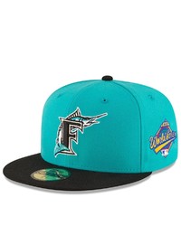 New Era Teal Miami Marlins Side Patch 1997 World Series 59fifty Fitted Hat