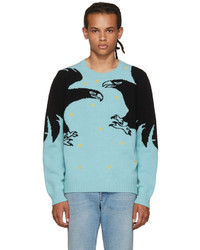 Aquamarine Print Crew-neck Sweater