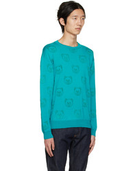 Moschino Green Allover Teddy Sweater