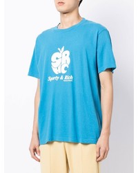 Sporty & Rich Apple Logo Print T Shirt