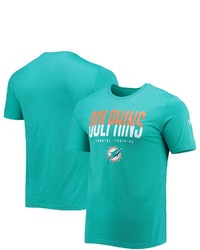 New Era Aqua Miami Dolphins Combine Authentic Big Stage T Shirt