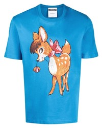 Moschino Deer Print Organic Cotton T Shirt