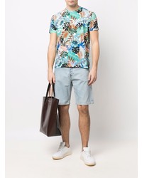 Etro Leaf Print Short Sleeved T Shirt