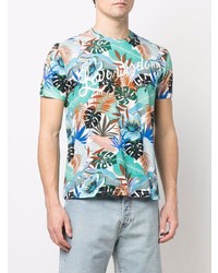 Etro Leaf Print Short Sleeved T Shirt